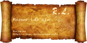 Rozner Lúcia névjegykártya